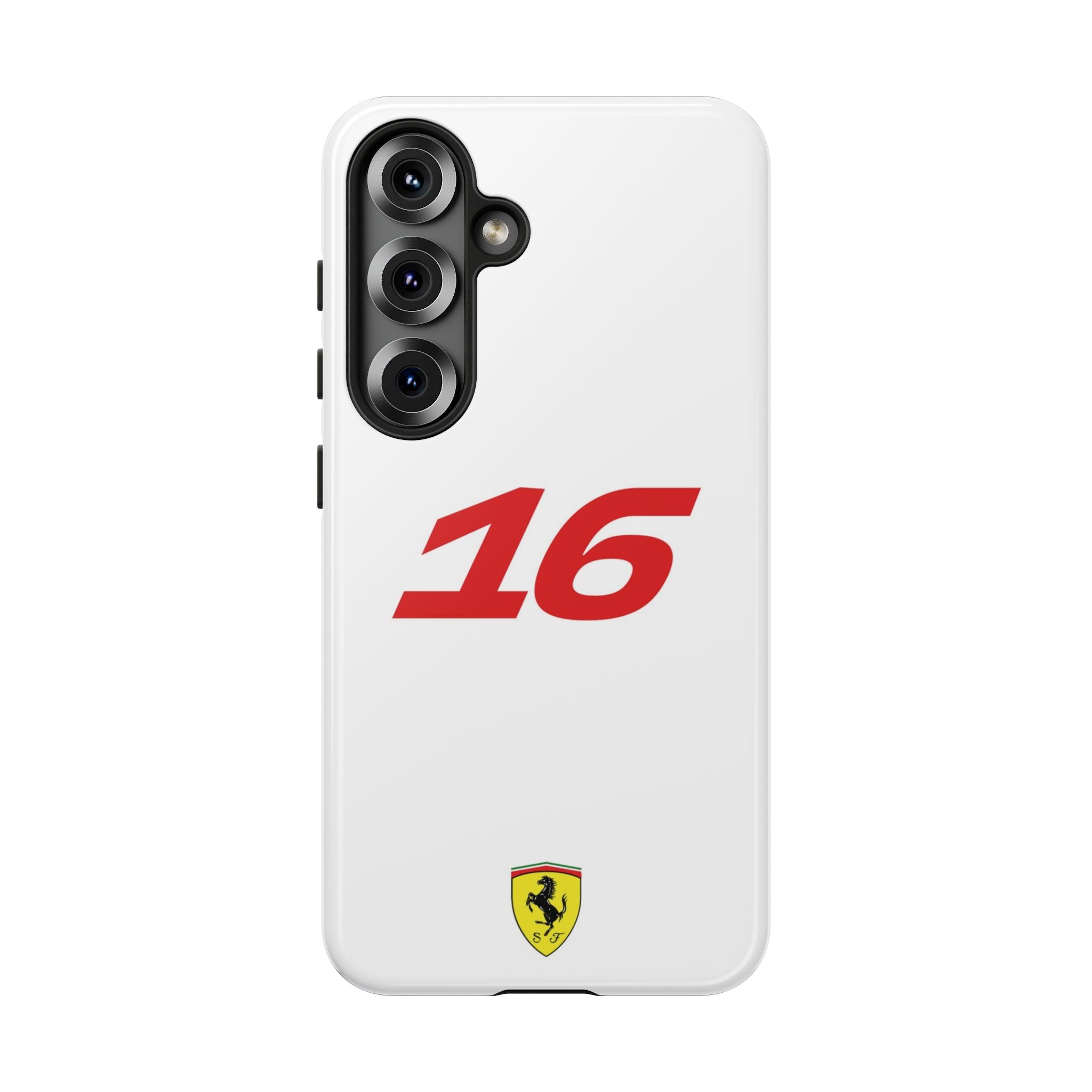 Charles Leclerc 16 White Red Ferrari F1 Tough Phone Case, Scuderia Ferrari Formula 1 Team, iPhone Case, Google Pixel Case, Samsung Case