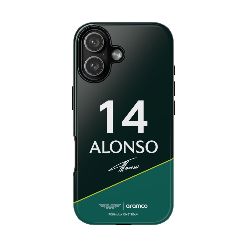 Fernando Alonso 14 Aston Martin F1 Phone Case, Aston Martin 2025 Formula One, Tough Phone Case, iPhone Case, Google Pixel Case, Samsung Case