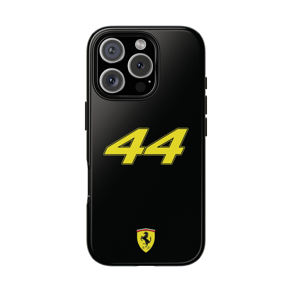 Lewis Hamilton 44 Yellow Black Ferrari F1 Tough Phone Case, Scuderia Ferrari Formula 1 Team, iPhone Case, Google Pixel Case, Samsung Case