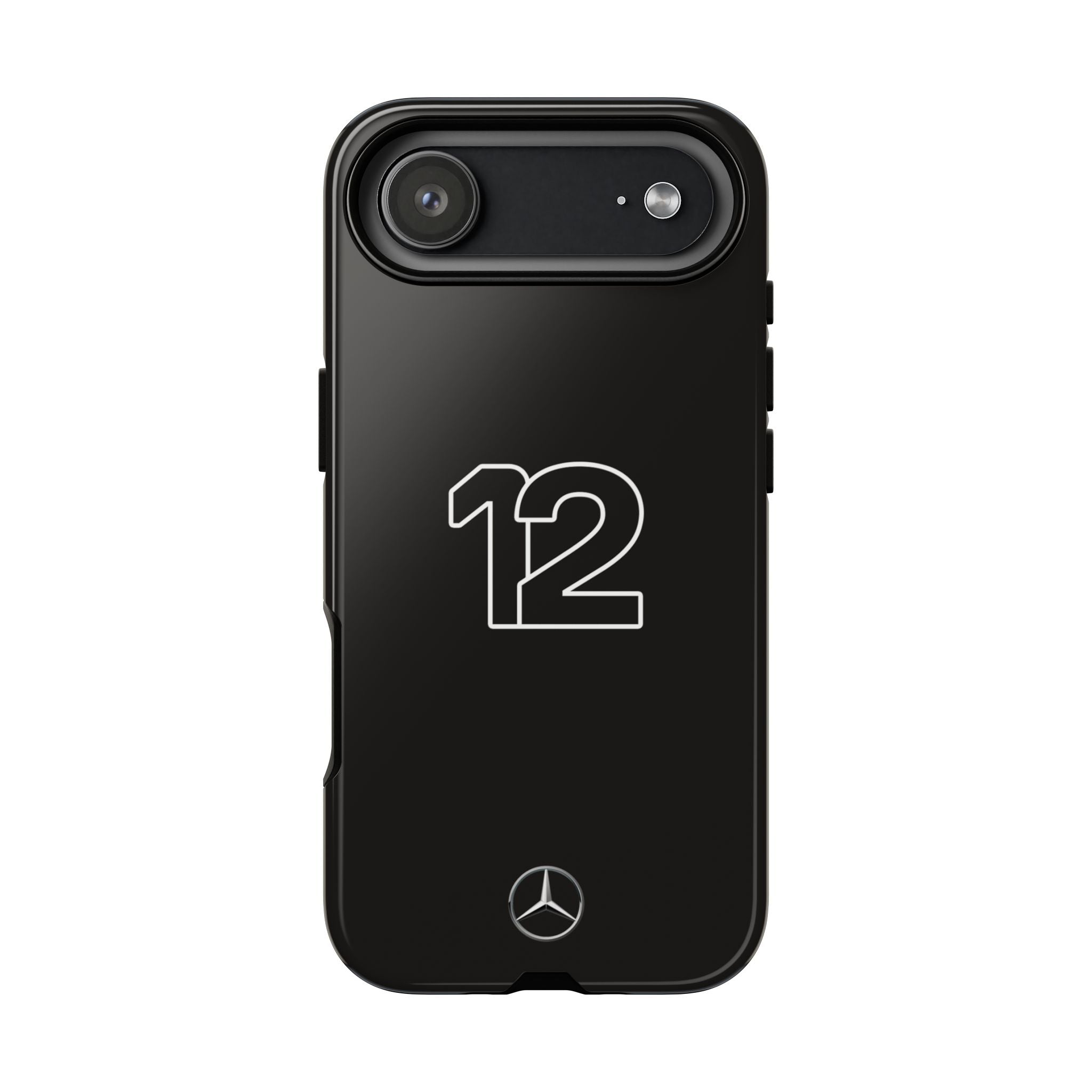 Kimi Antonelli 12 Black Mercedes F1 Tough Phone Case, Mercedes AMG Formula 1 Team Phone Case, iPhone Case, Google Pixel Case, Samsung Case