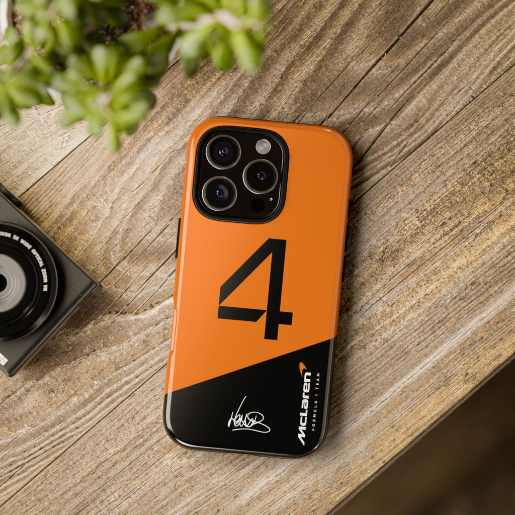 Lando Norris 4 McLaren F1 Phone Case, McLaren Formula 1 Team, 2025 McLaren Tough Phone Case, iPhone Case, Google Pixel Case, Samsung Case