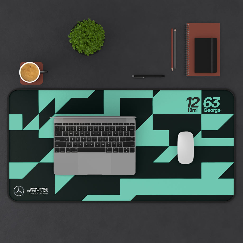 Mercedes AMG F1 Team Desk Mat, Mercedes Formula 1 Team, Kimi Antonelli 12, George Russell 63, Racing Gift, Gaming Mouse Pad, F1 Office Decor
