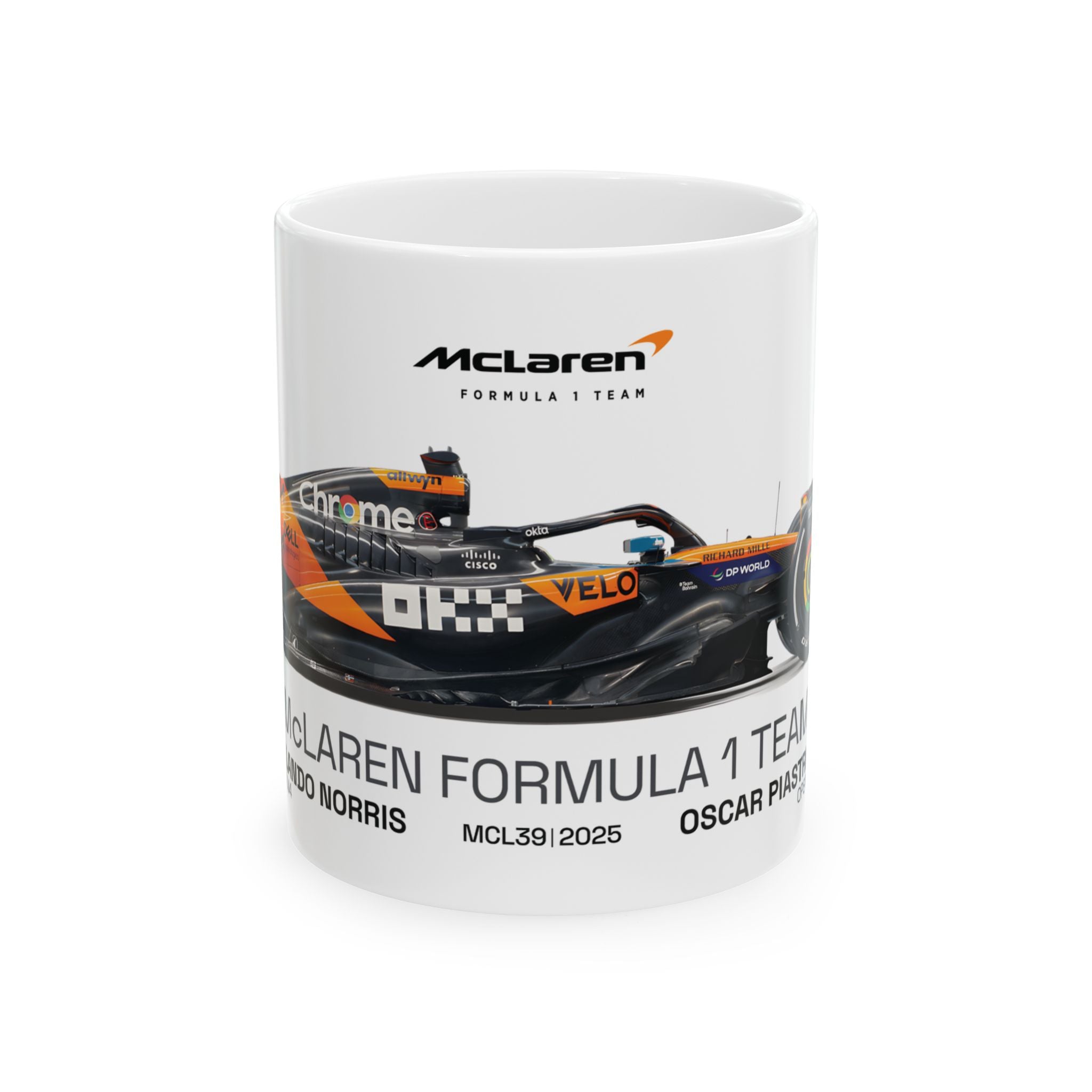 McLaren Formula 1 2025 Mug, McLaren F1 Team Mug, MCL39, Oscar Piastri, Lando Norris, F1 Coffee Cup, Racing Enthusiast, Gift Mug, F1 Merch