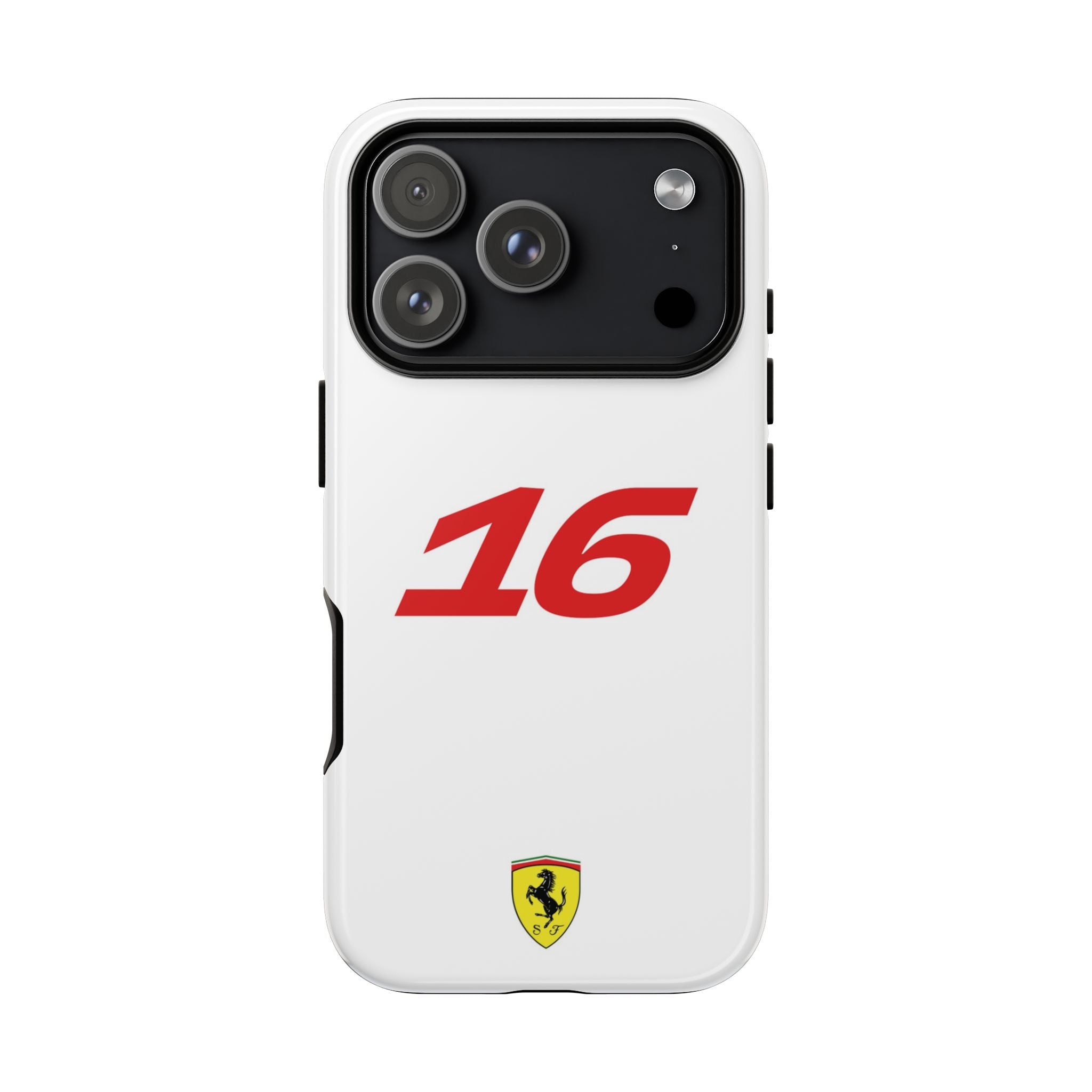 Charles Leclerc 16 White Red Ferrari F1 Tough Phone Case, Scuderia Ferrari Formula 1 Team, iPhone Case, Google Pixel Case, Samsung Case