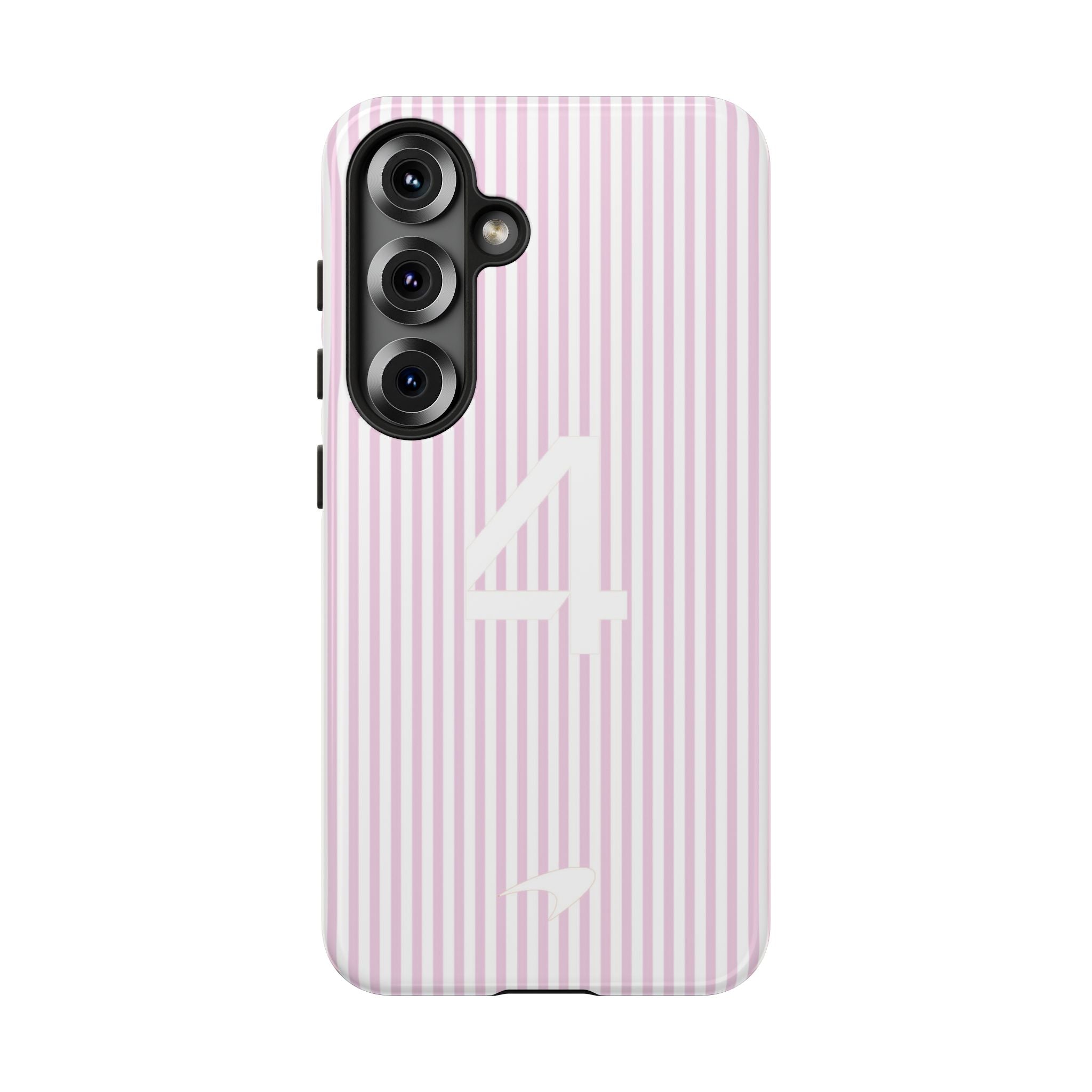 Lando Norris LN4 Pink Striped 4 McLaren F1 Tough Phone Case, McLaren Formula 1 Team Phone Case iPhone Case Google Pixel Case Samsung Case