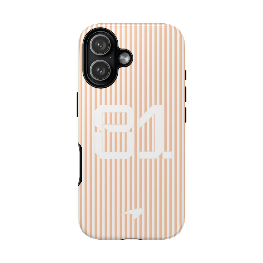 Oscar Piastri 81 Striped McLaren F1 Tough Phone Case, McLaren Formula 1 Team, McLaren Phone Case, iPhone Case Google Pixel Case Samsung Case