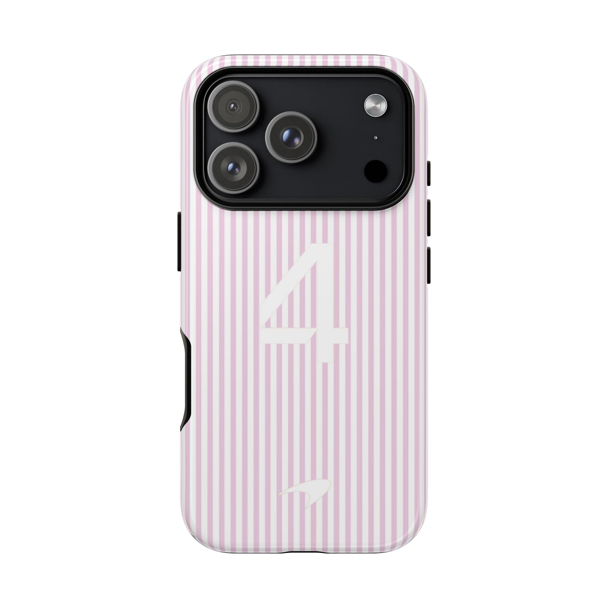 Lando Norris LN4 Pink Striped 4 McLaren F1 Tough Phone Case, McLaren Formula 1 Team Phone Case iPhone Case Google Pixel Case Samsung Case
