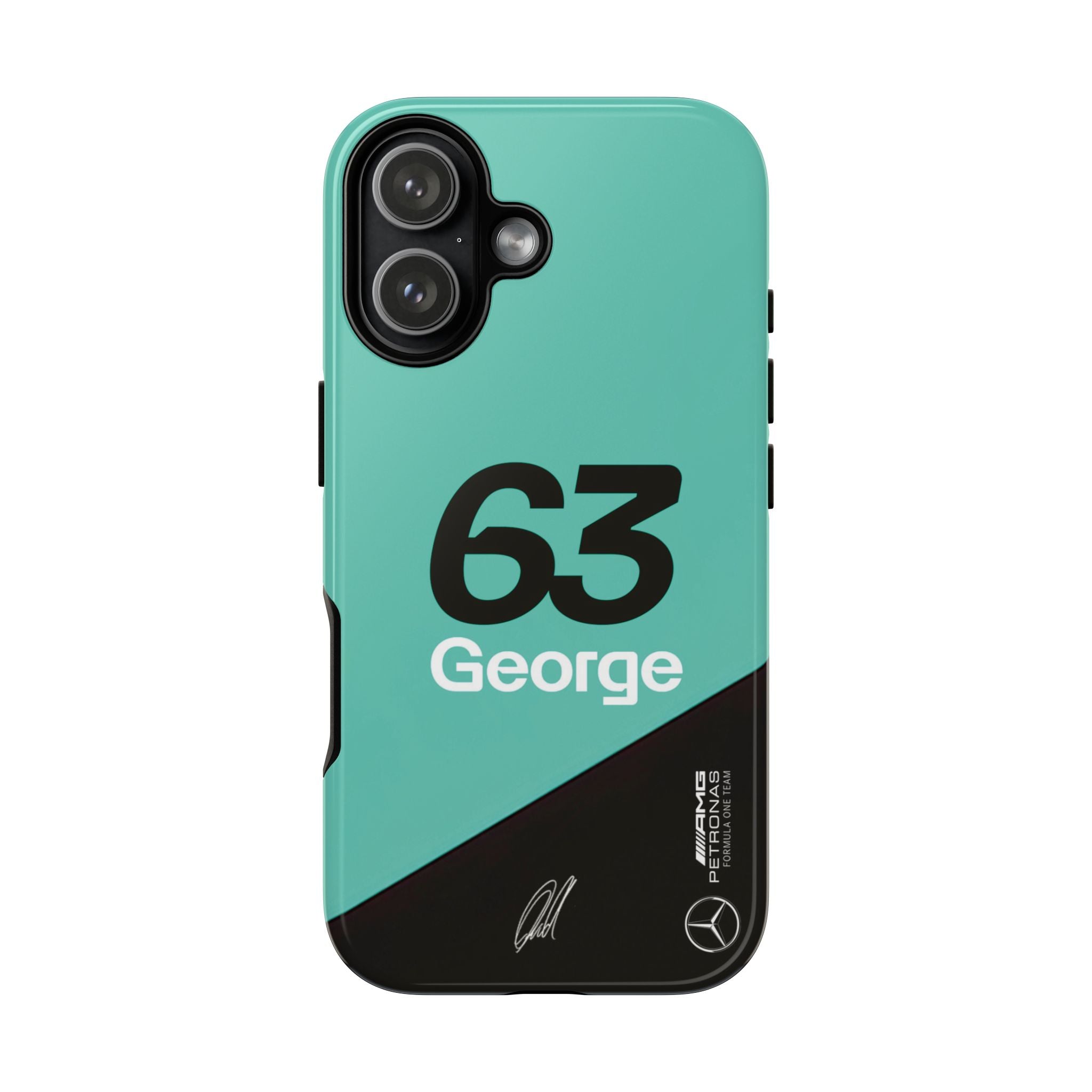 George Russell 63 Mercedes F1 Tough Phone Case, Mercedes AMG Formula 1 Team Phone Case, iPhone Case, Google Pixel Case, Samsung Case