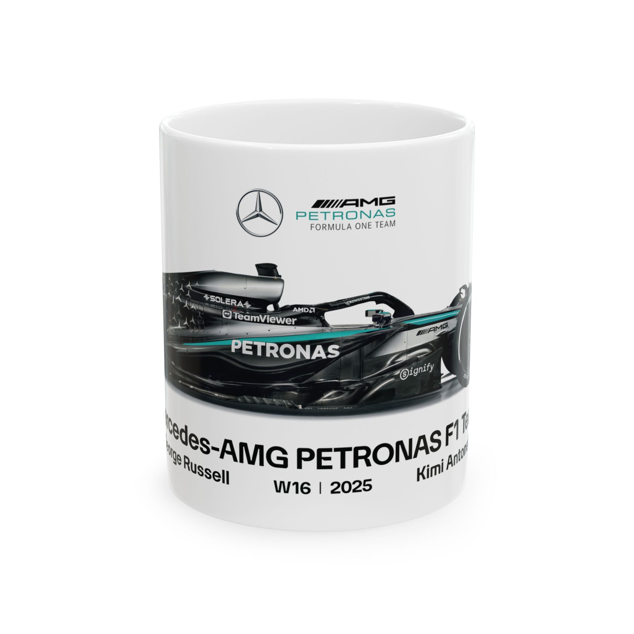 Mercedes AMG F1 2025 Mug, Mercedes F1 Team Mug, W16, George Russell, Antonelli, F1 Coffee Cup, Racing Enthusiast, Gift Mug, Formula 1 Merch