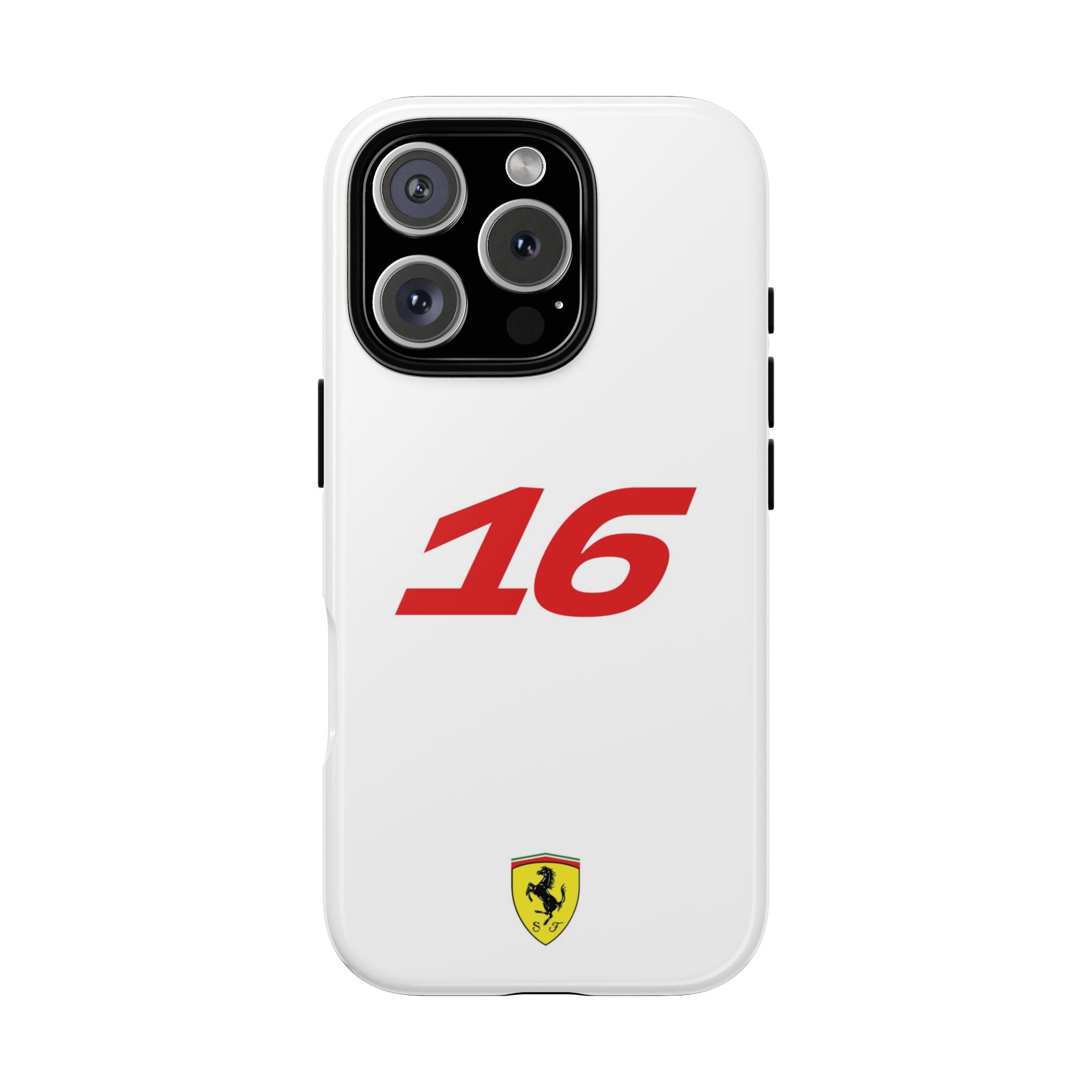 Charles Leclerc 16 White Red Ferrari F1 Tough Phone Case, Scuderia Ferrari Formula 1 Team, iPhone Case, Google Pixel Case, Samsung Case