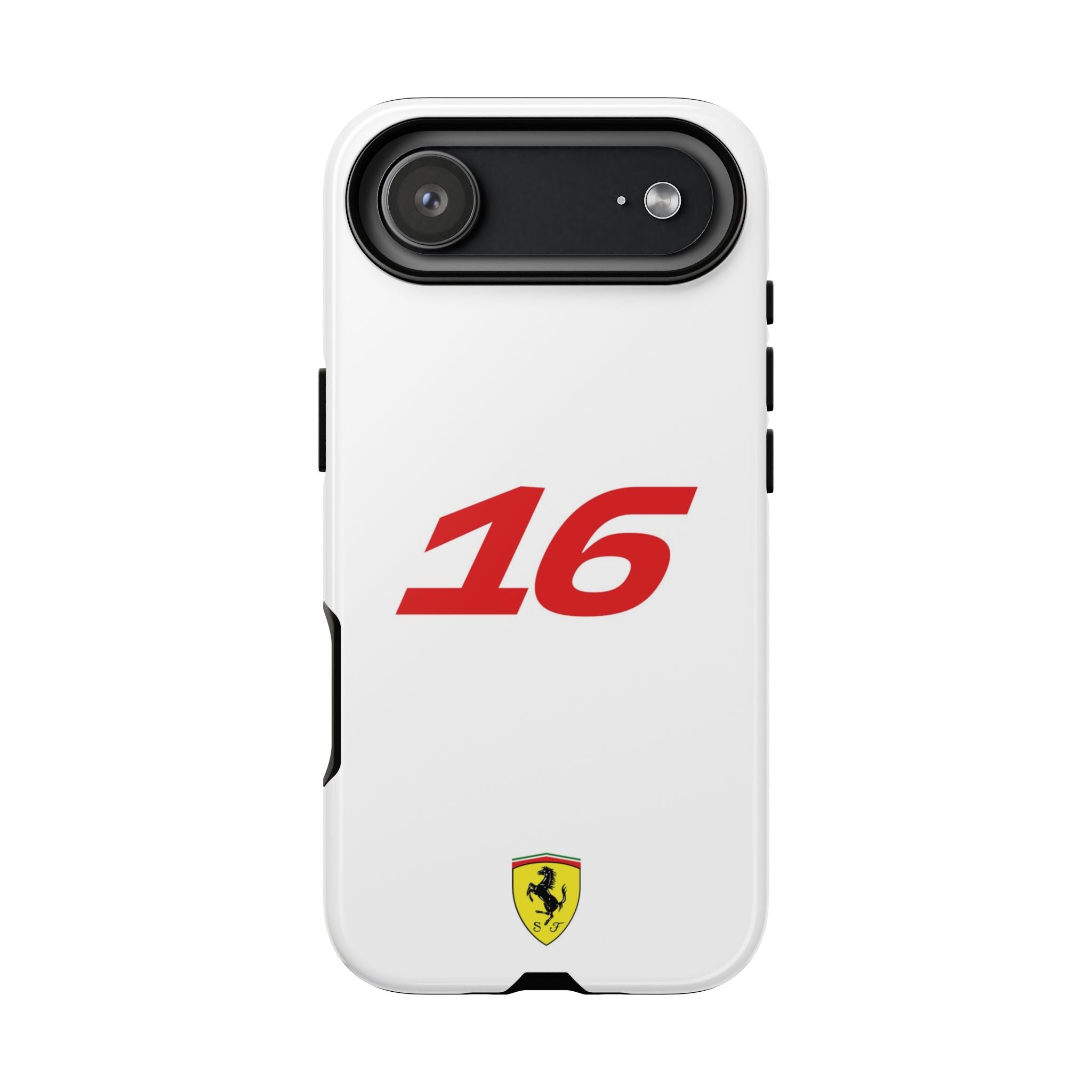 Charles Leclerc 16 White Red Ferrari F1 Tough Phone Case, Scuderia Ferrari Formula 1 Team, iPhone Case, Google Pixel Case, Samsung Case