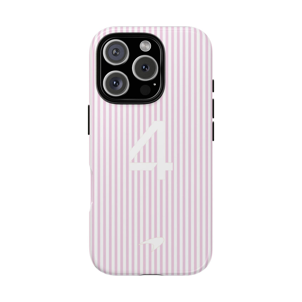 Lando Norris LN4 Pink Striped 4 McLaren F1 Tough Phone Case, McLaren Formula 1 Team Phone Case iPhone Case Google Pixel Case Samsung Case