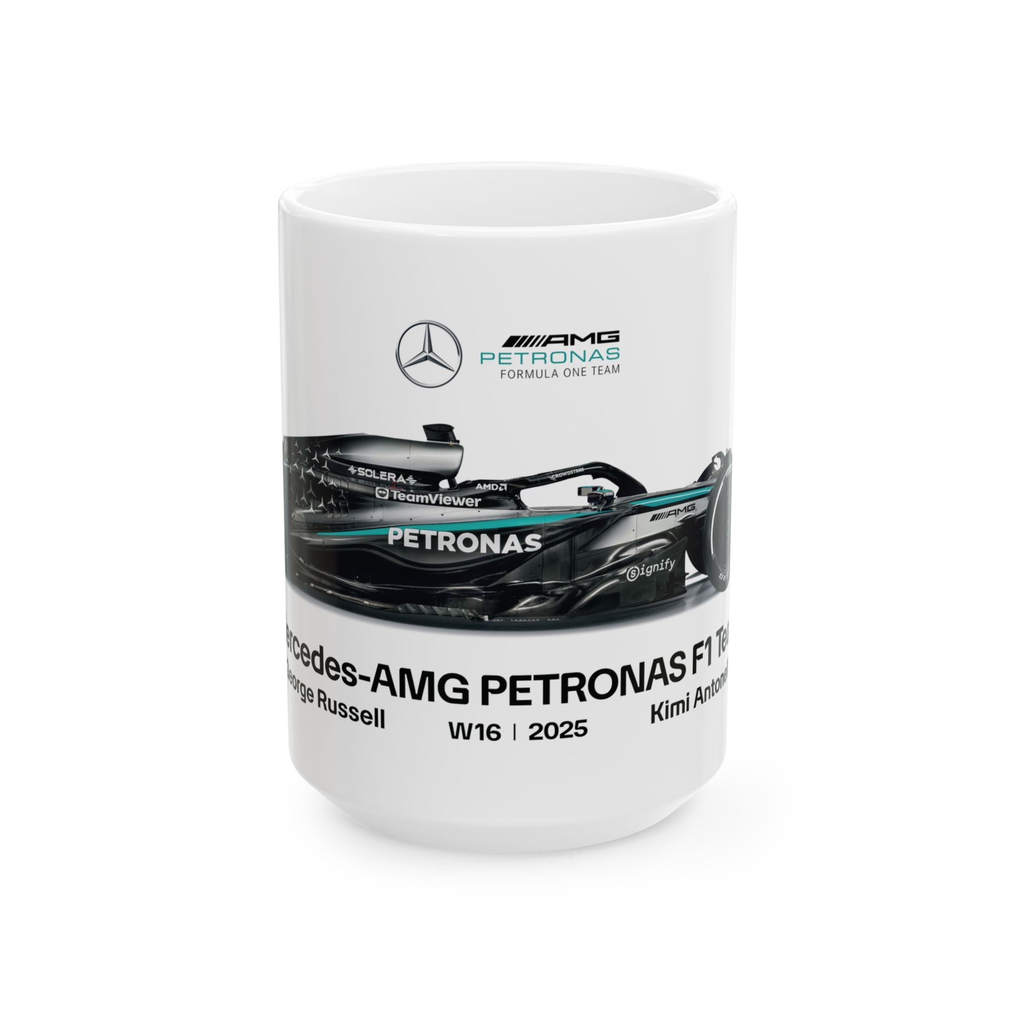 Mercedes AMG F1 2025 Mug, Mercedes F1 Team Mug, W16, George Russell, Antonelli, F1 Coffee Cup, Racing Enthusiast, Gift Mug, Formula 1 Merch