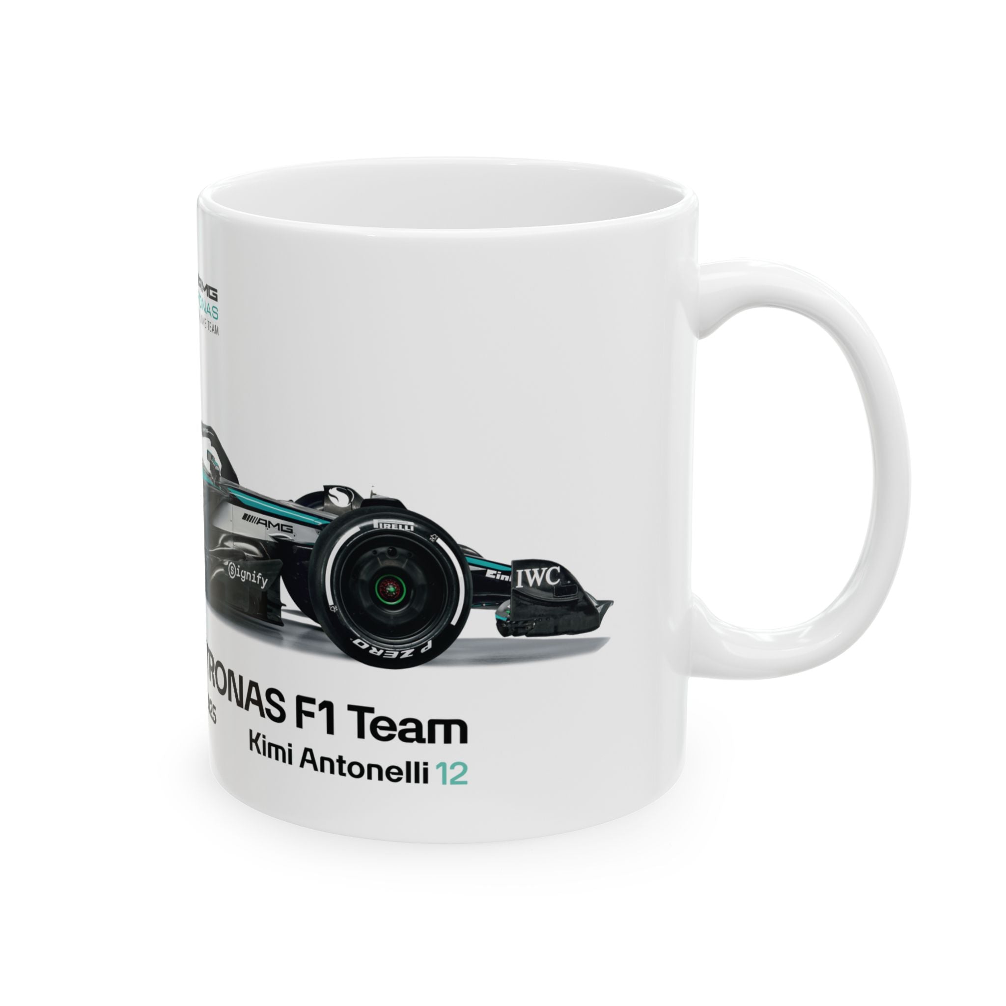 Mercedes AMG F1 2025 Mug, Mercedes F1 Team Mug, W16, George Russell, Antonelli, F1 Coffee Cup, Racing Enthusiast, Gift Mug, Formula 1 Merch
