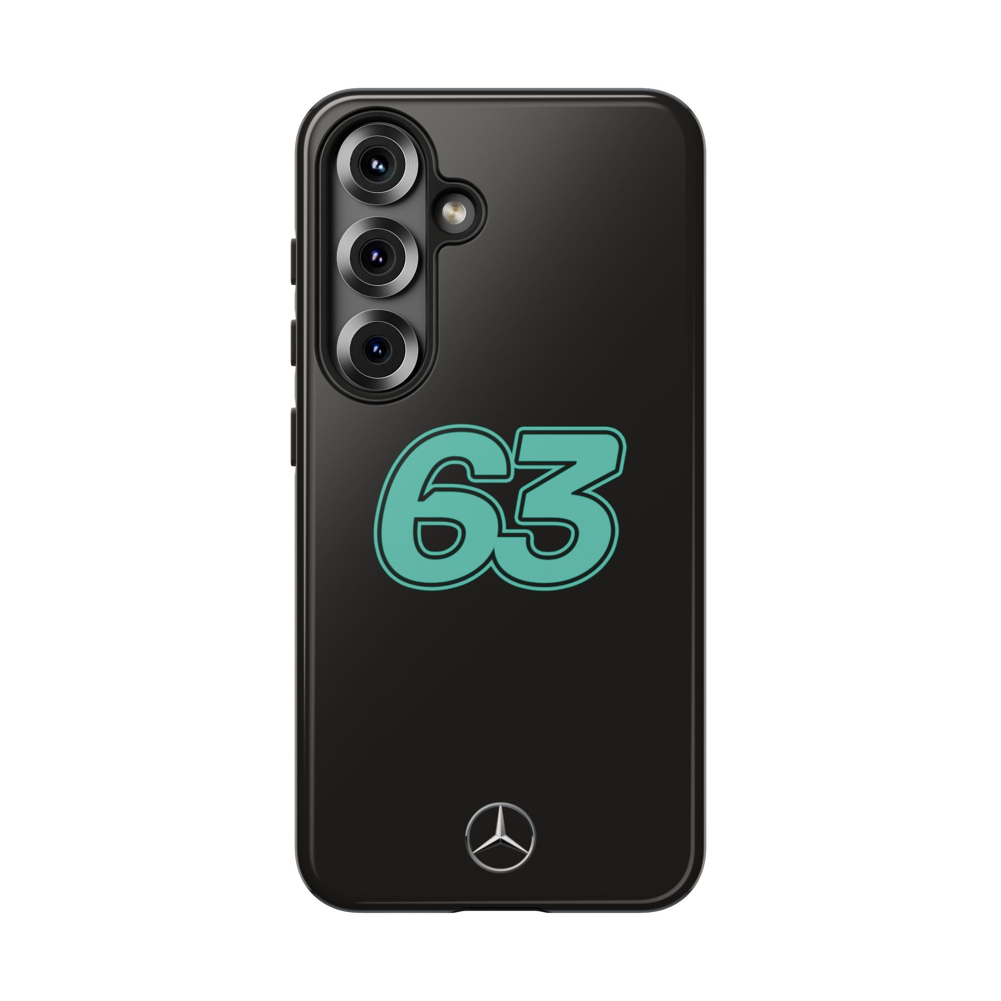 George Russell 63 Black Mercedes F1 Tough Phone Case, Mercedes AMG Formula 1 Team Phone Case, iPhone Case, Google Pixel Case, Samsung Case