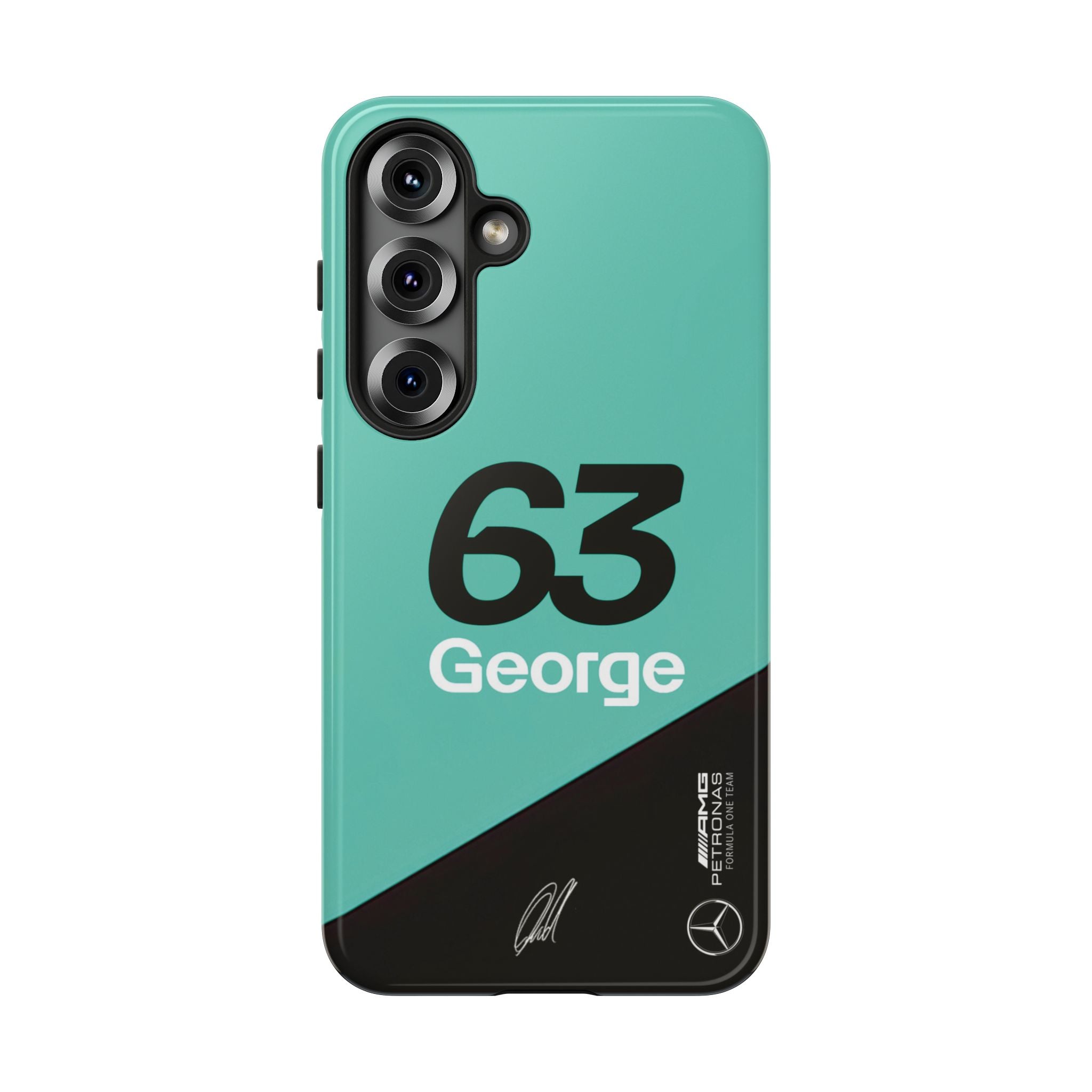 George Russell 63 Mercedes F1 Tough Phone Case, Mercedes AMG Formula 1 Team Phone Case, iPhone Case, Google Pixel Case, Samsung Case