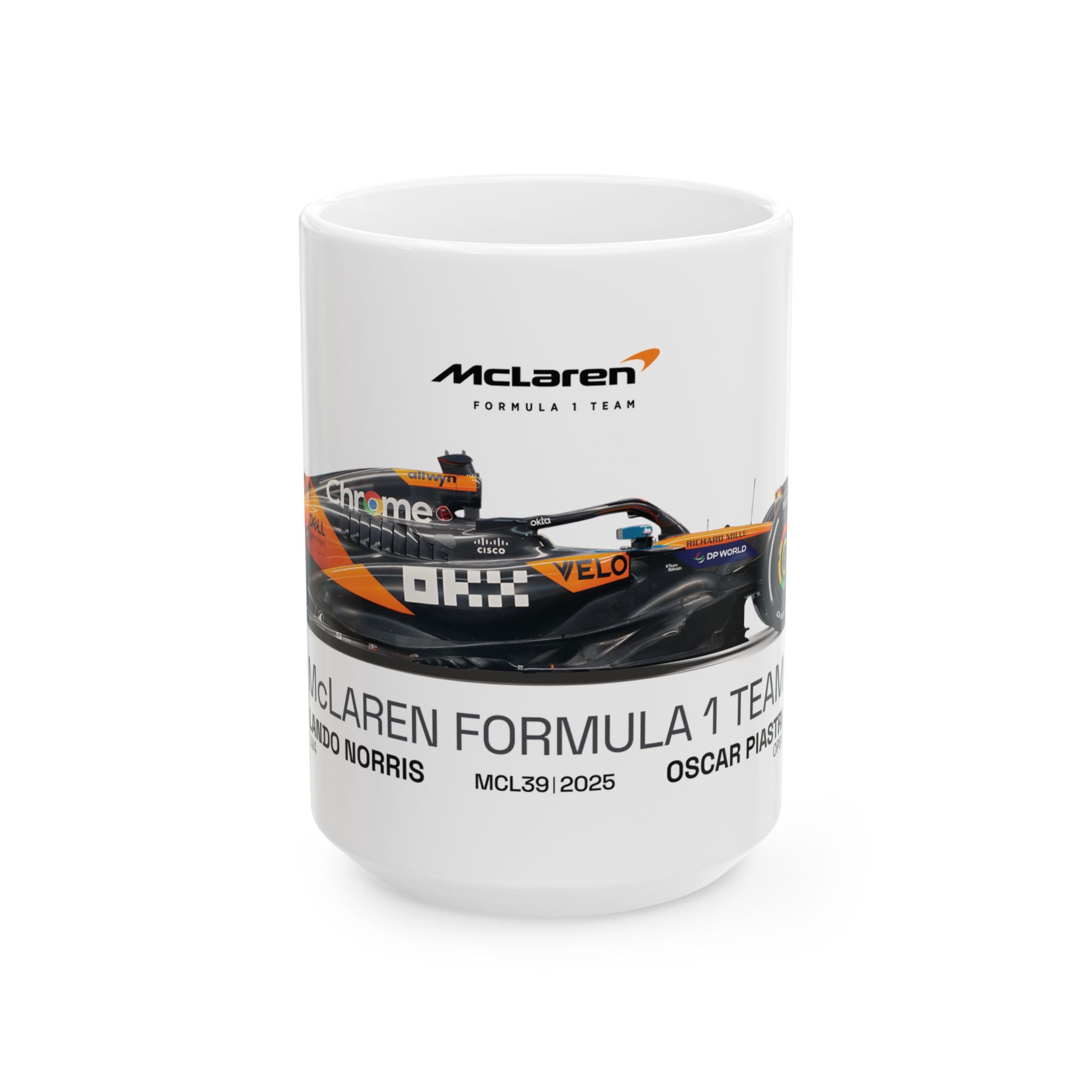 McLaren Formula 1 2025 Mug, McLaren F1 Team Mug, MCL39, Oscar Piastri, Lando Norris, F1 Coffee Cup, Racing Enthusiast, Gift Mug, F1 Merch