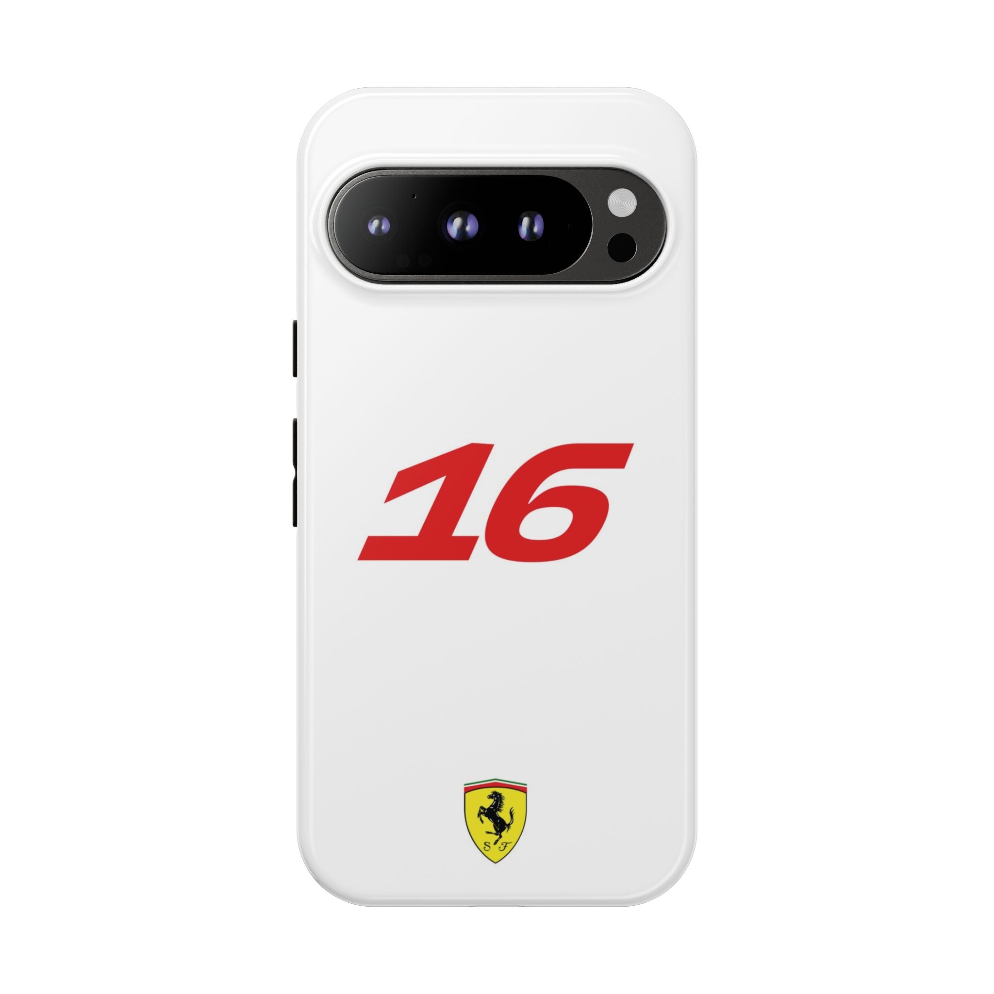 Charles Leclerc 16 White Red Ferrari F1 Tough Phone Case, Scuderia Ferrari Formula 1 Team, iPhone Case, Google Pixel Case, Samsung Case