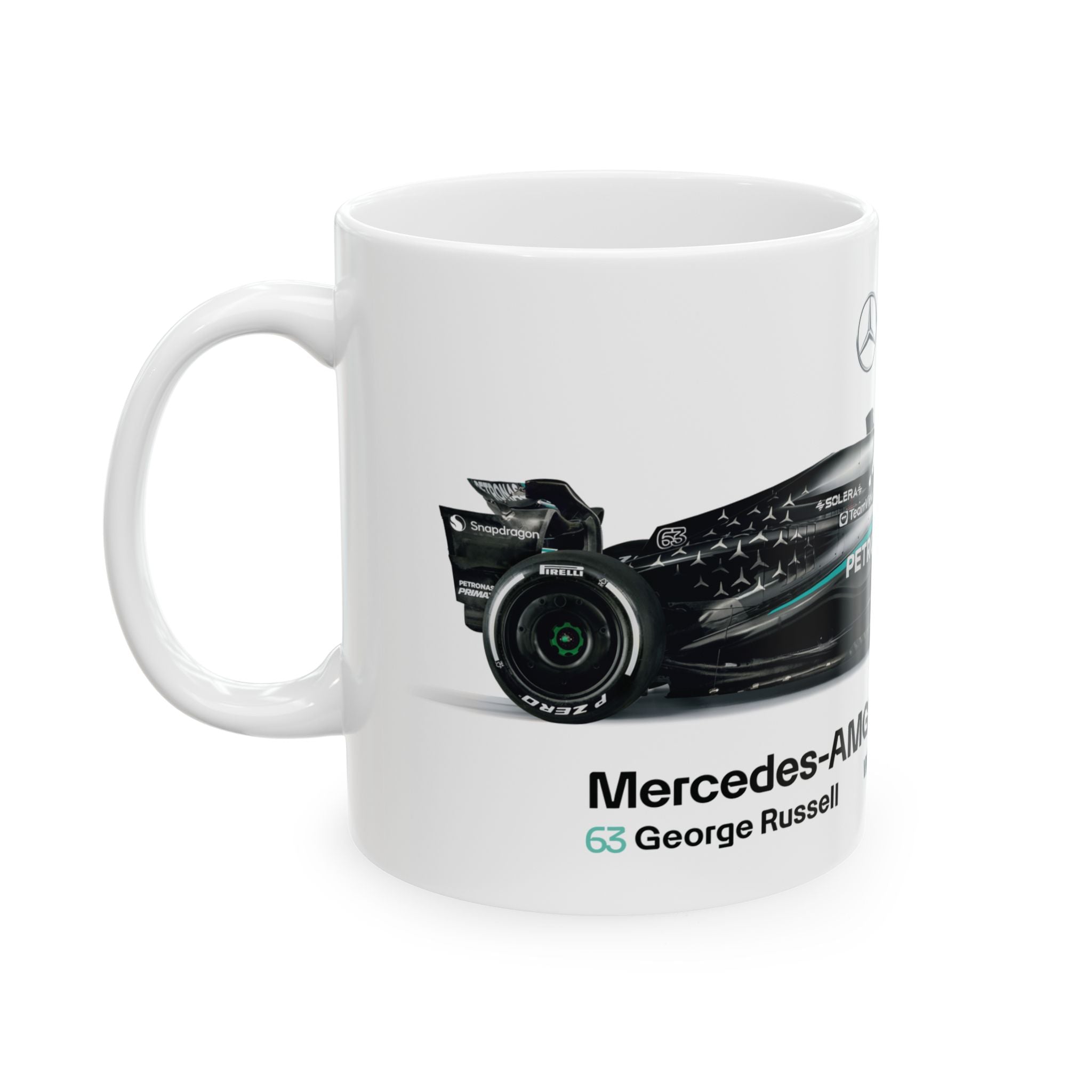 Mercedes AMG F1 2025 Mug, Mercedes F1 Team Mug, W16, George Russell, Antonelli, F1 Coffee Cup, Racing Enthusiast, Gift Mug, Formula 1 Merch