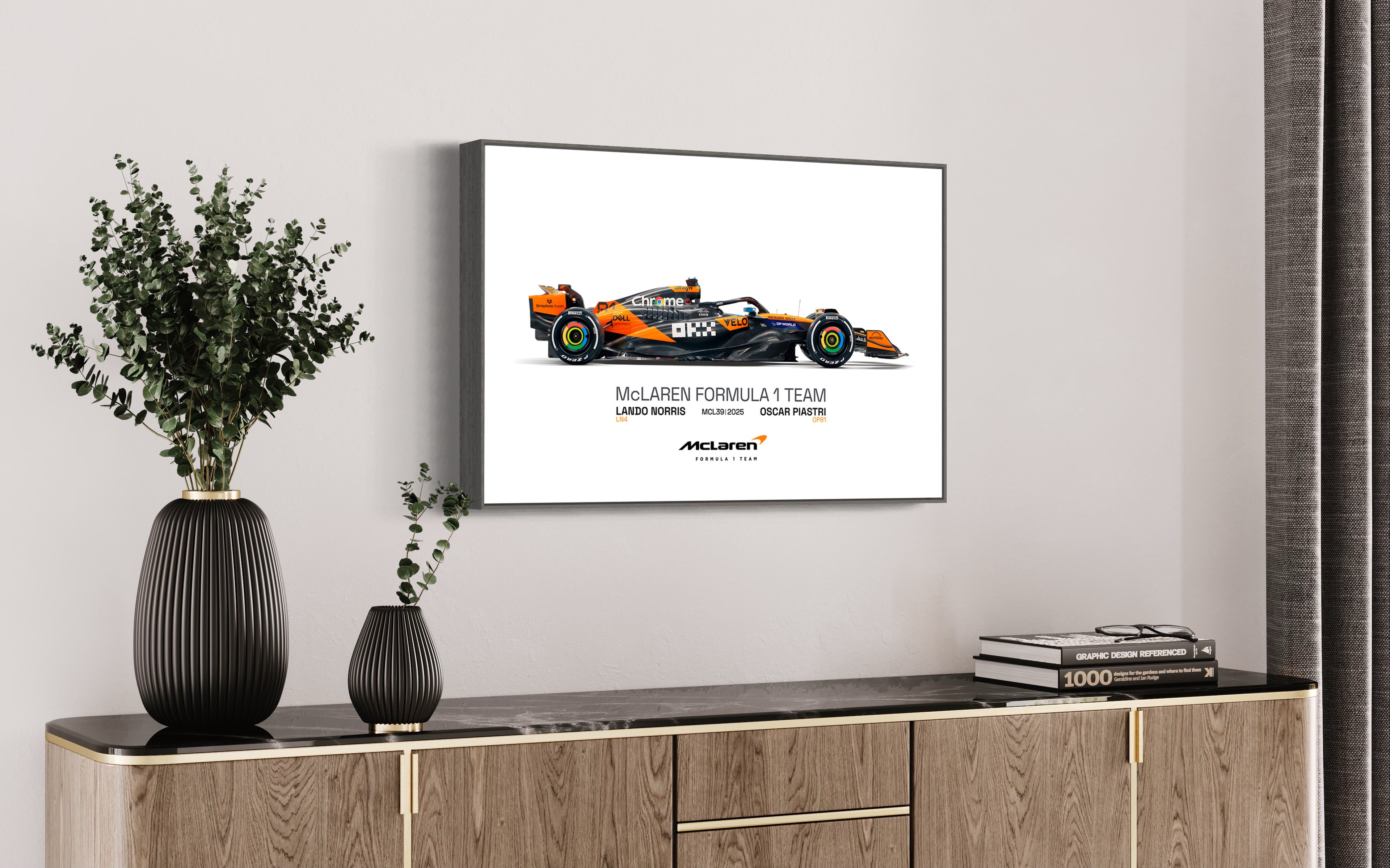 McLaren F1 2025 Poster Print, Formula 1 poster, McLaren F1 MCL39, Formula One Print, McLaren F1 Wall Art, Norris, Piastri, Digital Download
