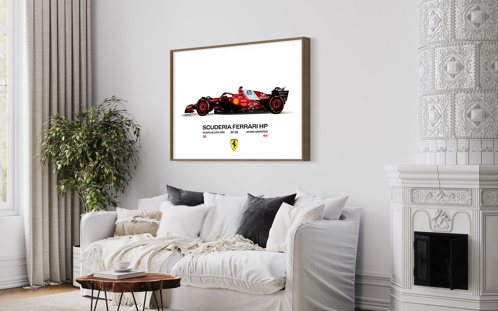 Ferrari F1 2025 Poster Print, Formula 1, Scuderia Ferrari F1 SF25 Team Art, Formula 1, Ferrari Wall Art, Hamilton, Leclerc, Digital Download