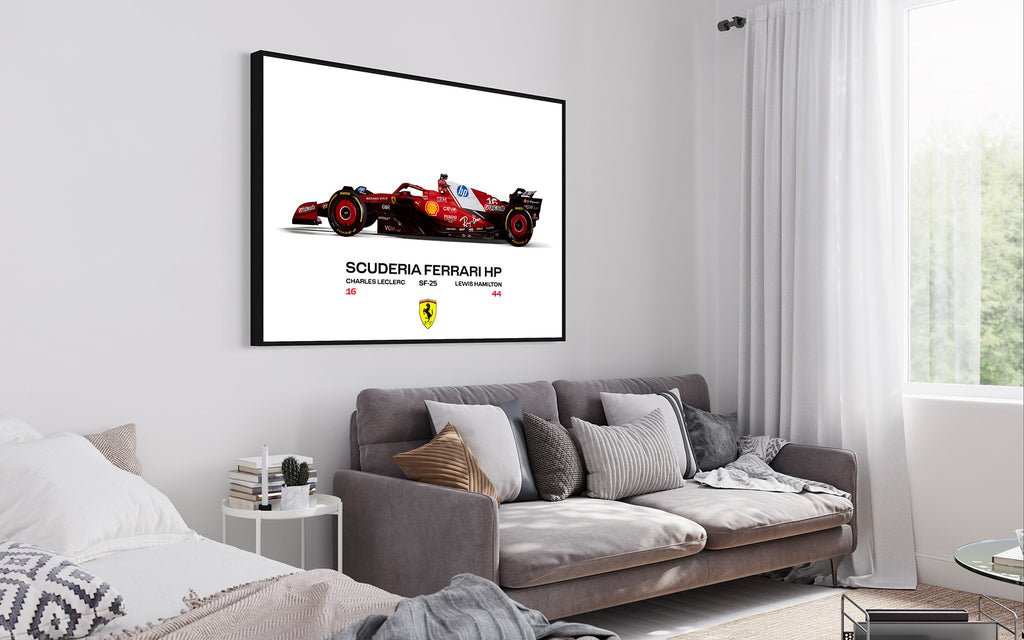 Ferrari F1 2025 Poster Print, Formula 1, Scuderia Ferrari F1 SF25 Team Art, Formula 1, Ferrari Wall Art, Hamilton, Leclerc, Digital Download