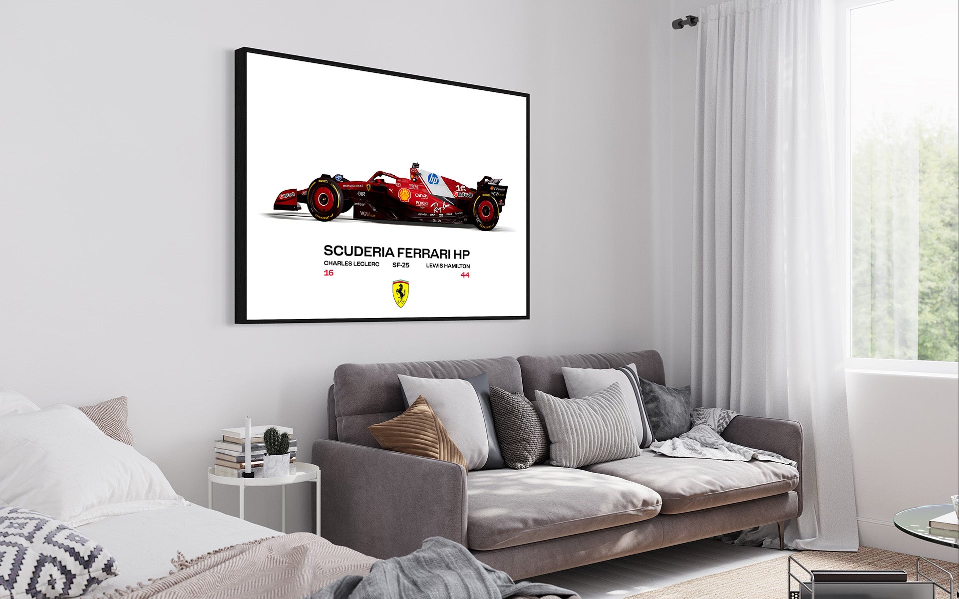Ferrari F1 2025 Poster Print, Formula 1, Scuderia Ferrari F1 SF25 Team Art, Formula 1, Ferrari Wall Art, Hamilton, Leclerc, Digital Download