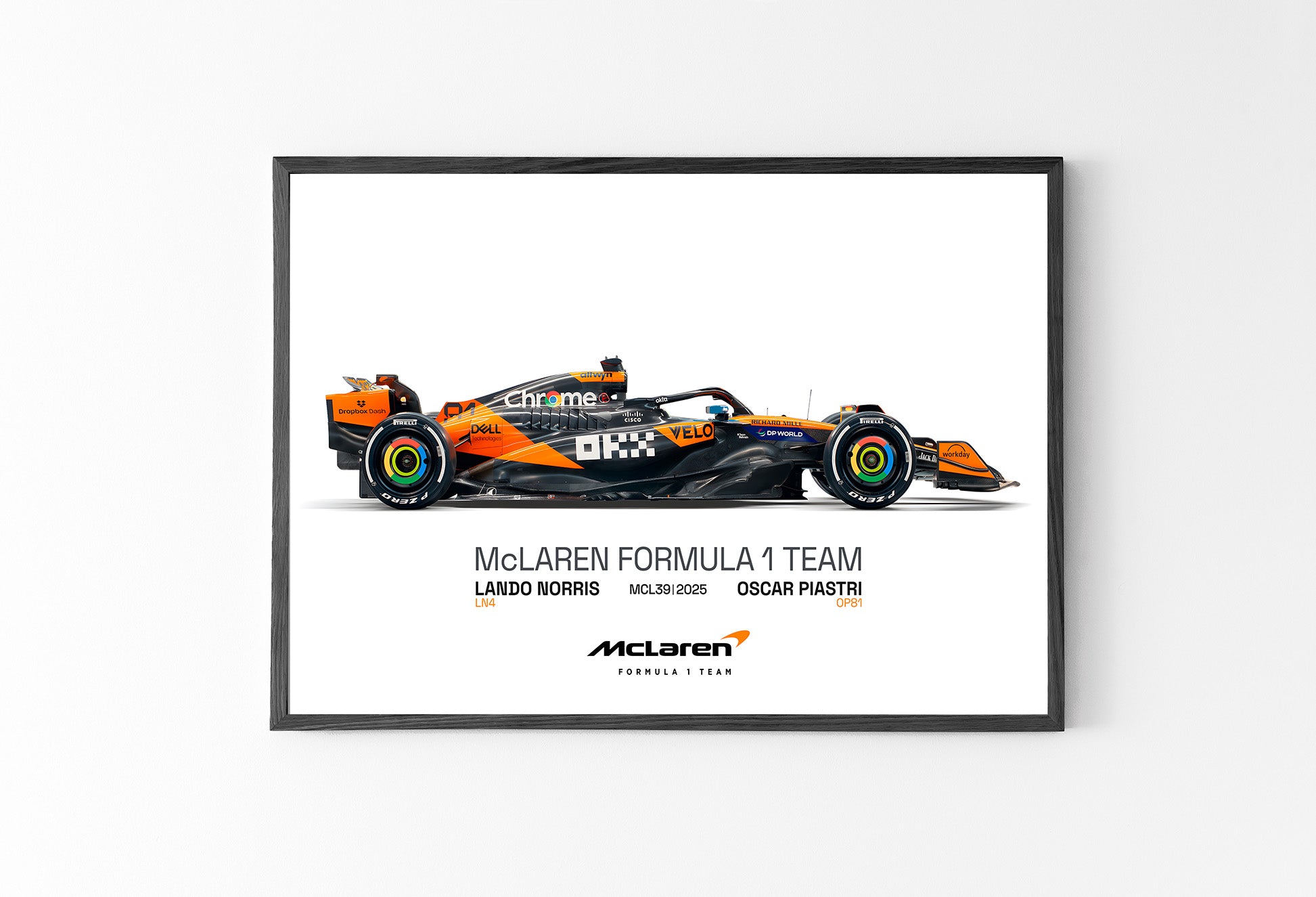 McLaren F1 2025 Poster Print, Formula 1 poster, McLaren F1 MCL39, Formula One Print, McLaren F1 Wall Art, Norris, Piastri, Digital Download