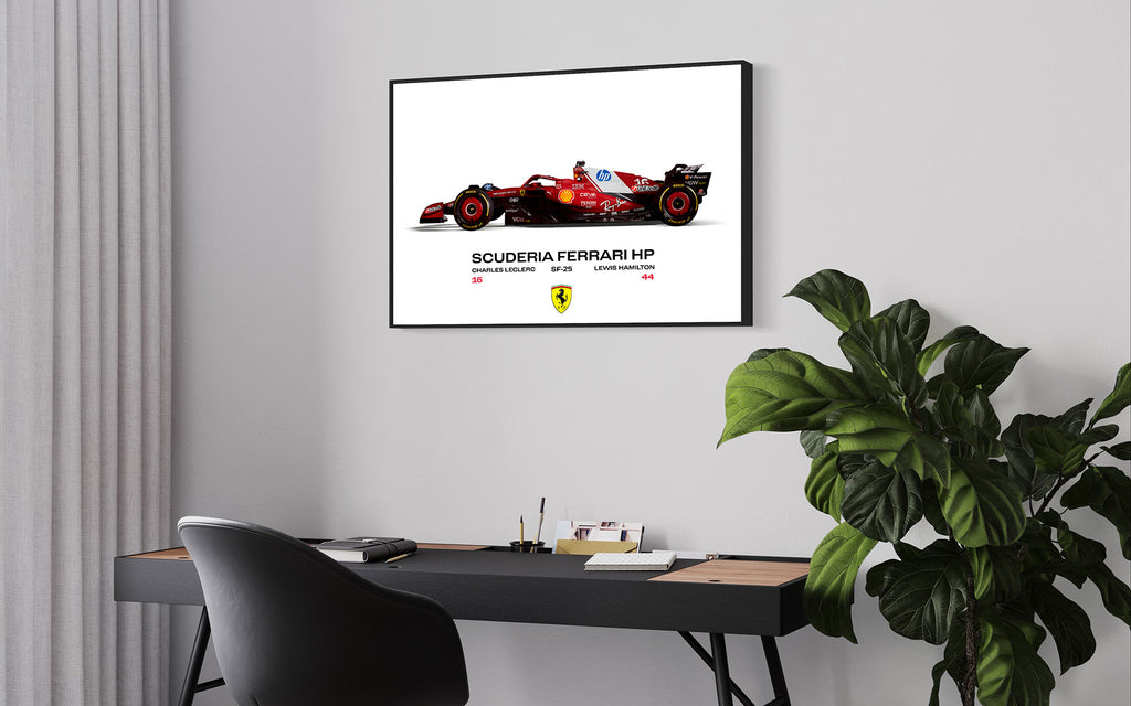 Ferrari F1 2025 Poster Print, Formula 1, Scuderia Ferrari F1 SF25 Team Art, Formula 1, Ferrari Wall Art, Hamilton, Leclerc, Digital Download